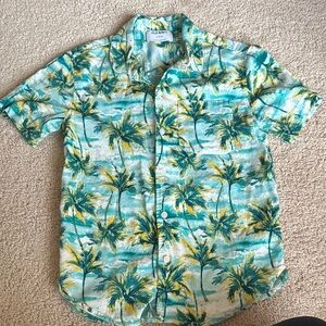 Old Navy Boy’s Tropical Print Shirt - Green and Yellow
